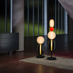 Stacked Glass Pebble Floor Lamp Sculptural LED Warm White Living Room Bedroom — Multiple Colors
