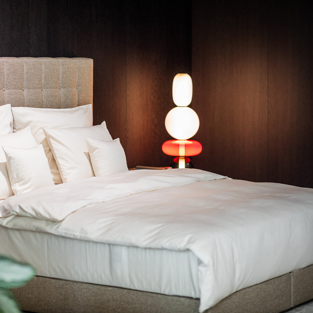 Stacked Glass Pebble Floor Lamp Sculptural LED Warm White Living Room Bedroom — Multiple Colors