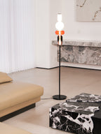 Stacked Glass Pebble Floor Lamp Sculptural LED Warm White Living Room Bedroom — Multiple Colors