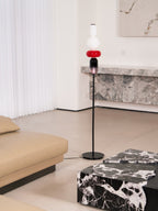 Stacked Glass Pebble Floor Lamp Sculptural LED Warm White Living Room Bedroom — Multiple Colors