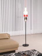 Stacked Glass Pebble Floor Lamp Sculptural LED Warm White Living Room Bedroom — Multiple Colors