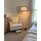 Caprani Arc Floor Lamp Natural Stone Resin LED Warm Light Living Room Bedroom — Multiple Finishes