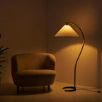 Caprani Arc Floor Lamp Natural Stone Resin LED Warm Light Living Room Bedroom — Multiple Finishes