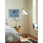 Caprani Arc Floor Lamp Natural Stone Resin LED Warm Light Living Room Bedroom — Multiple Finishes