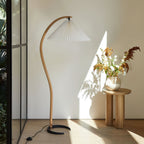 Caprani Arc Floor Lamp Natural Stone Resin LED Warm Light Living Room Bedroom — Multiple Finishes