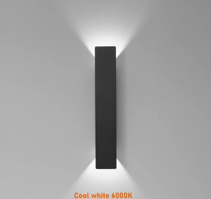 Waterproof LED Aluminum Strip Wall Light Indoor Outdoor Bedroom Porch — Black 2W to 18W