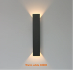 Waterproof LED Aluminum Strip Wall Light Indoor Outdoor Bedroom Porch — Black 2W to 18W