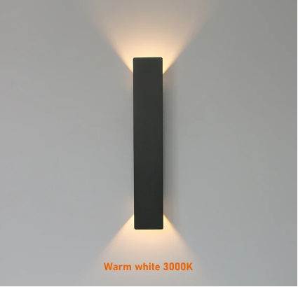 Waterproof LED Aluminum Strip Wall Light Indoor Outdoor Bedroom Porch — Black 2W to 18W