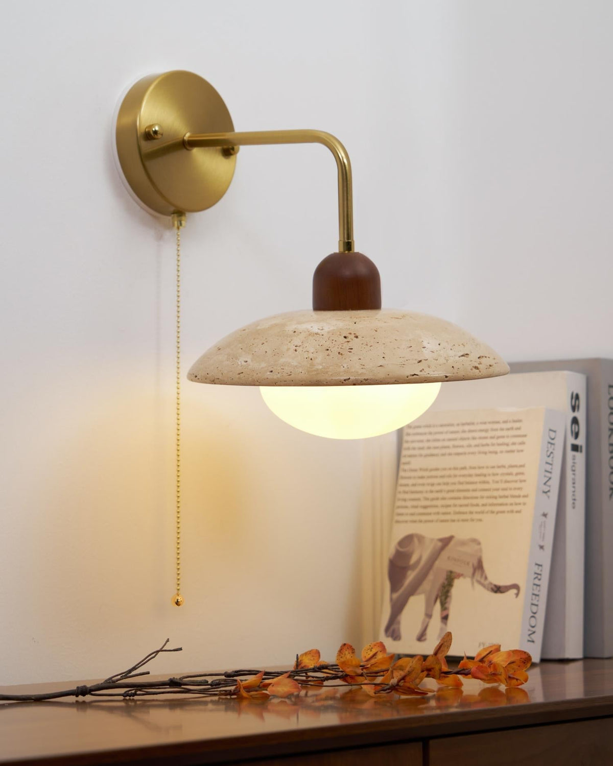 Cavone Travertine Wall Sconce – Elegant Natural Stone Accent Lighting