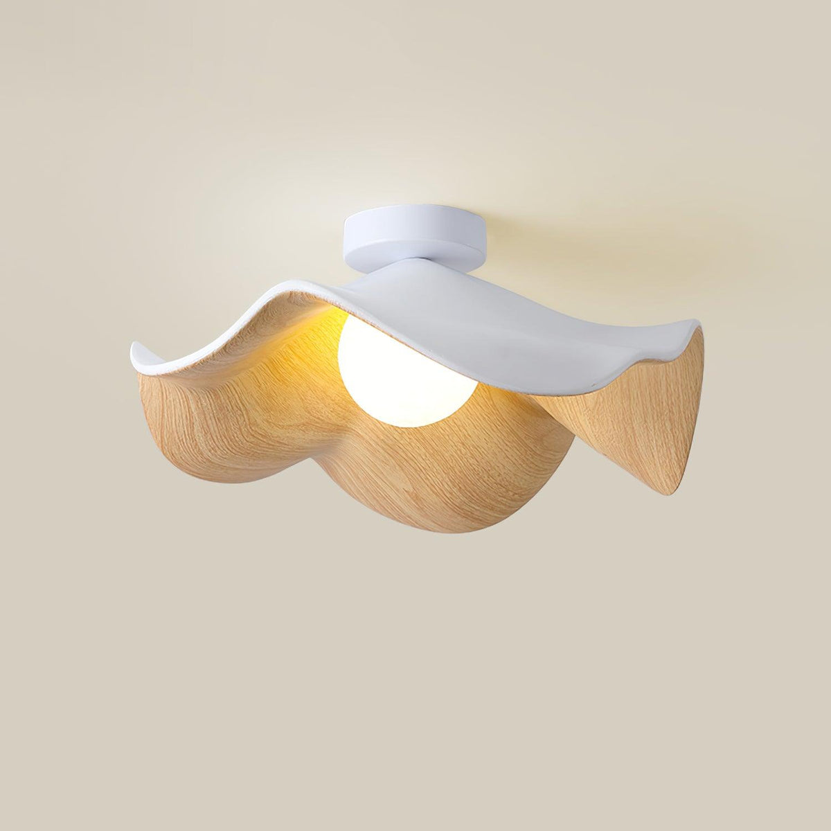Lanoe Ceiling Light Wood Black&White