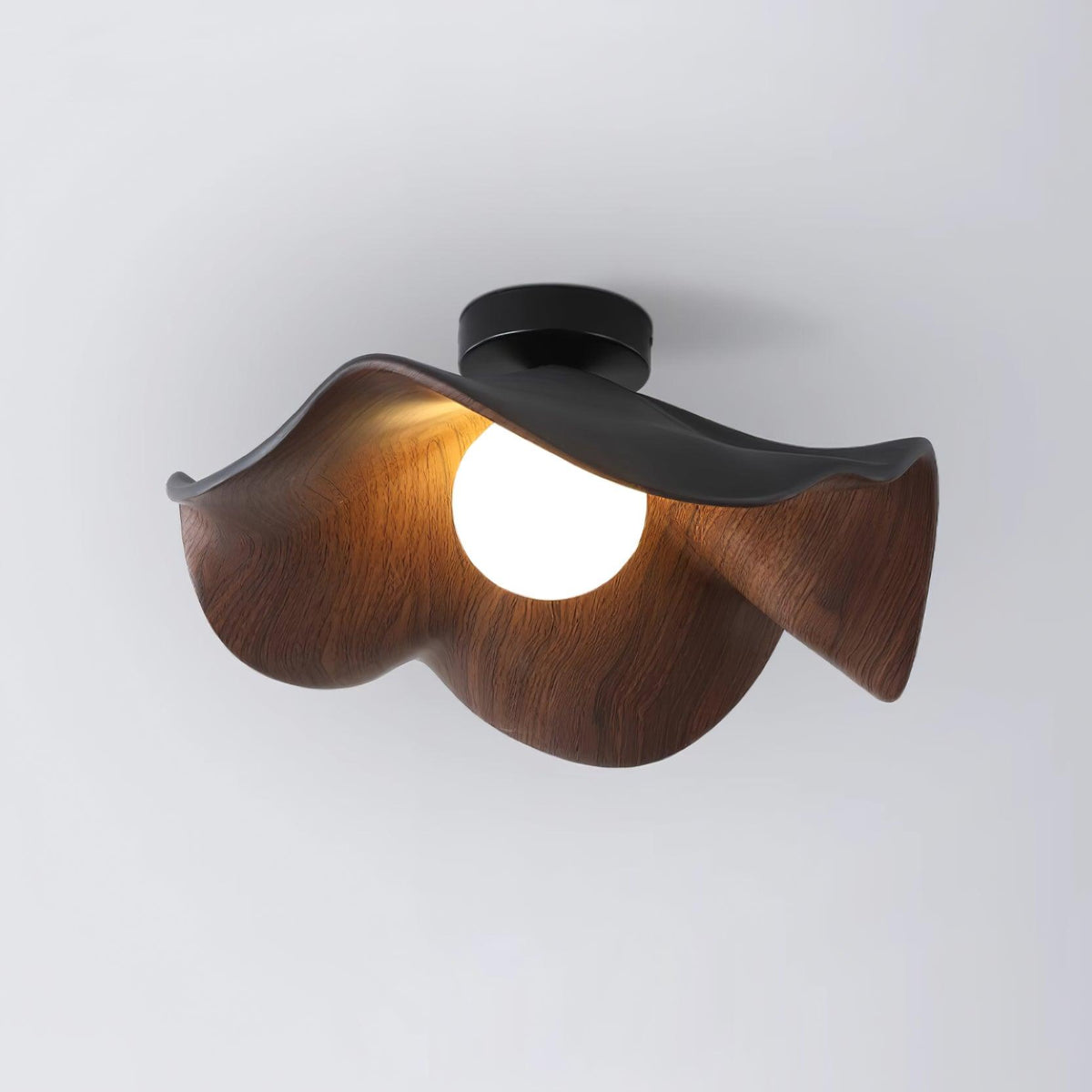 Lanoe Ceiling Light Wood Black&White