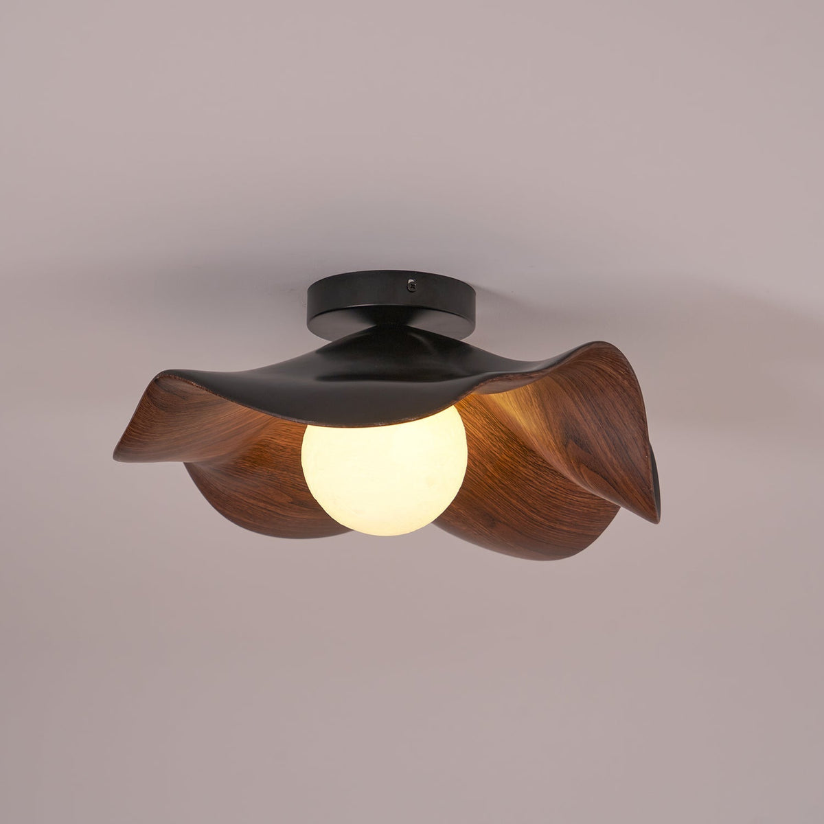 Lanoe Ceiling Light Wood Black&White