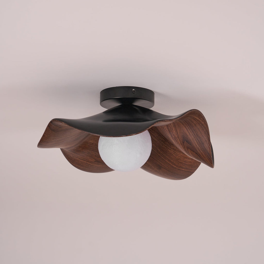 Lanoe Ceiling Light Wood Black&White