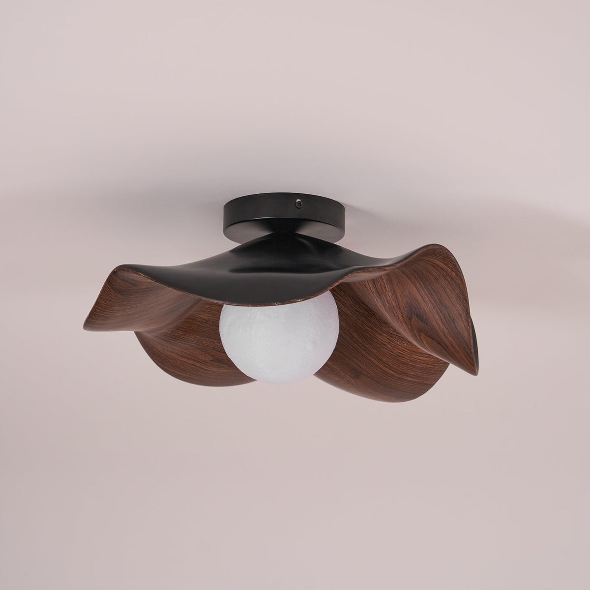 Lanoe Ceiling Light Wood Black&White