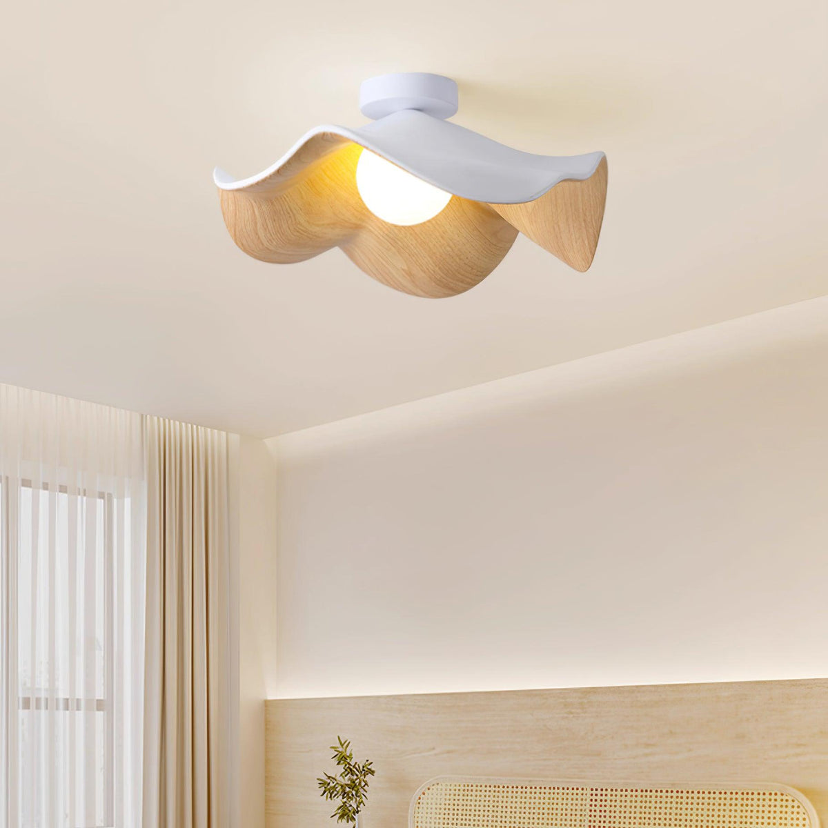 Lanoe Ceiling Light Wood Black&White