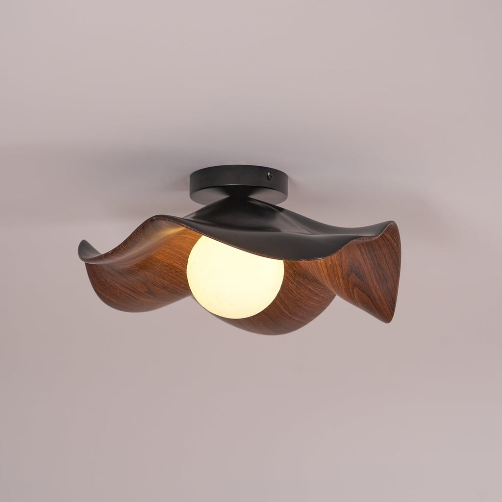 Lanoe Ceiling Light Wood Black&White