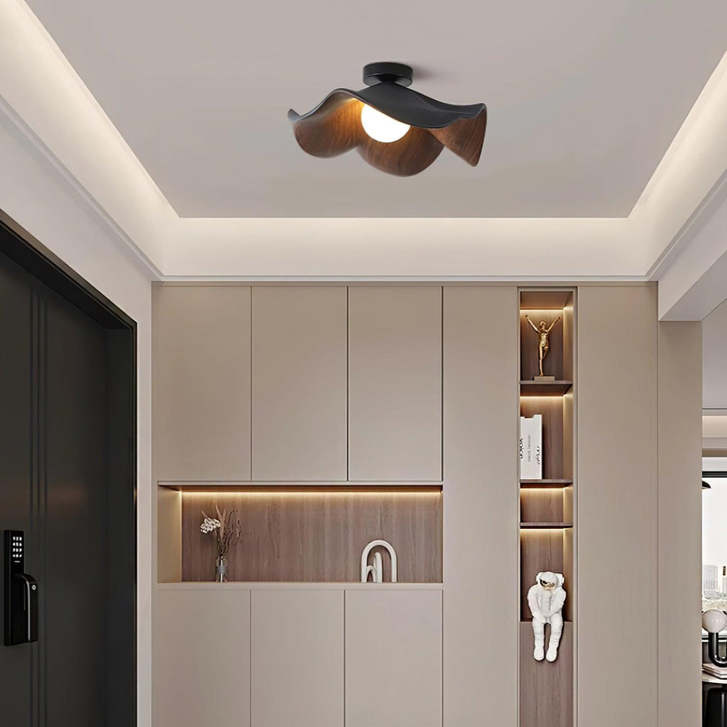 Lanoe Ceiling Light Wood Black&White