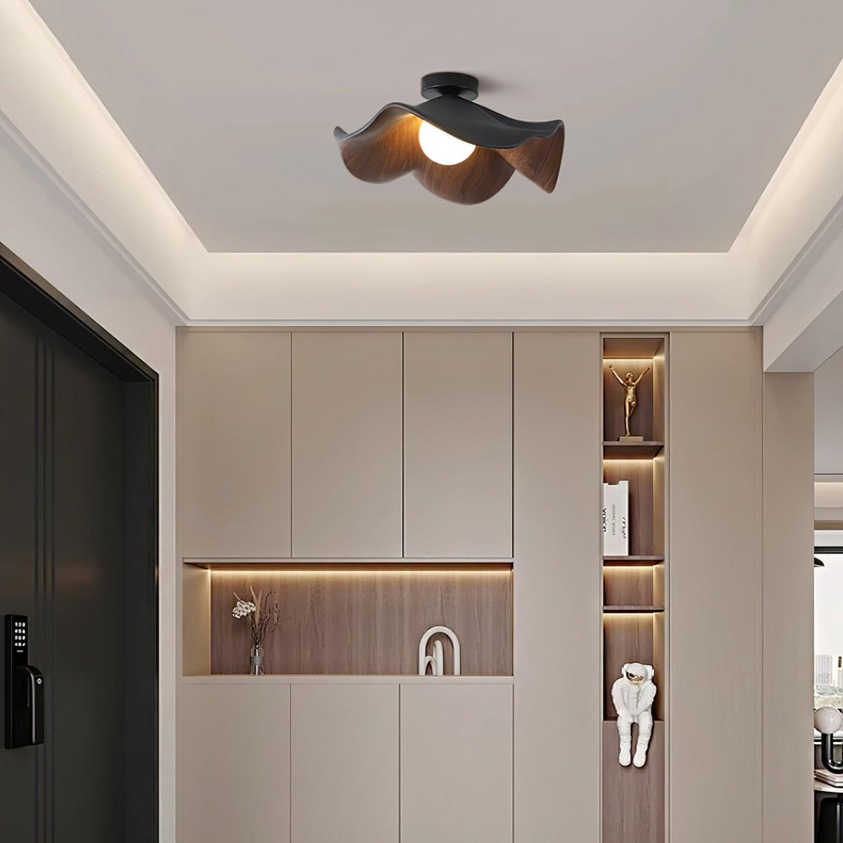 Lanoe Ceiling Light Wood Black&White