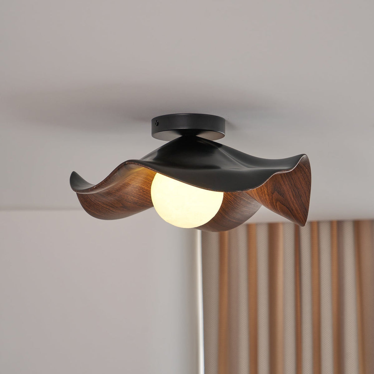 Lanoe Ceiling Light Wood Black&White