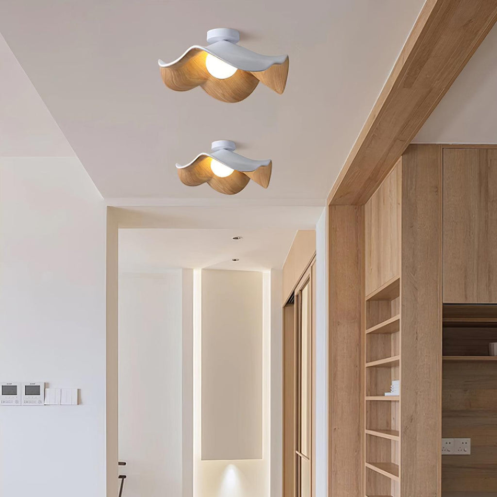 Lanoe Ceiling Light Wood Black&White
