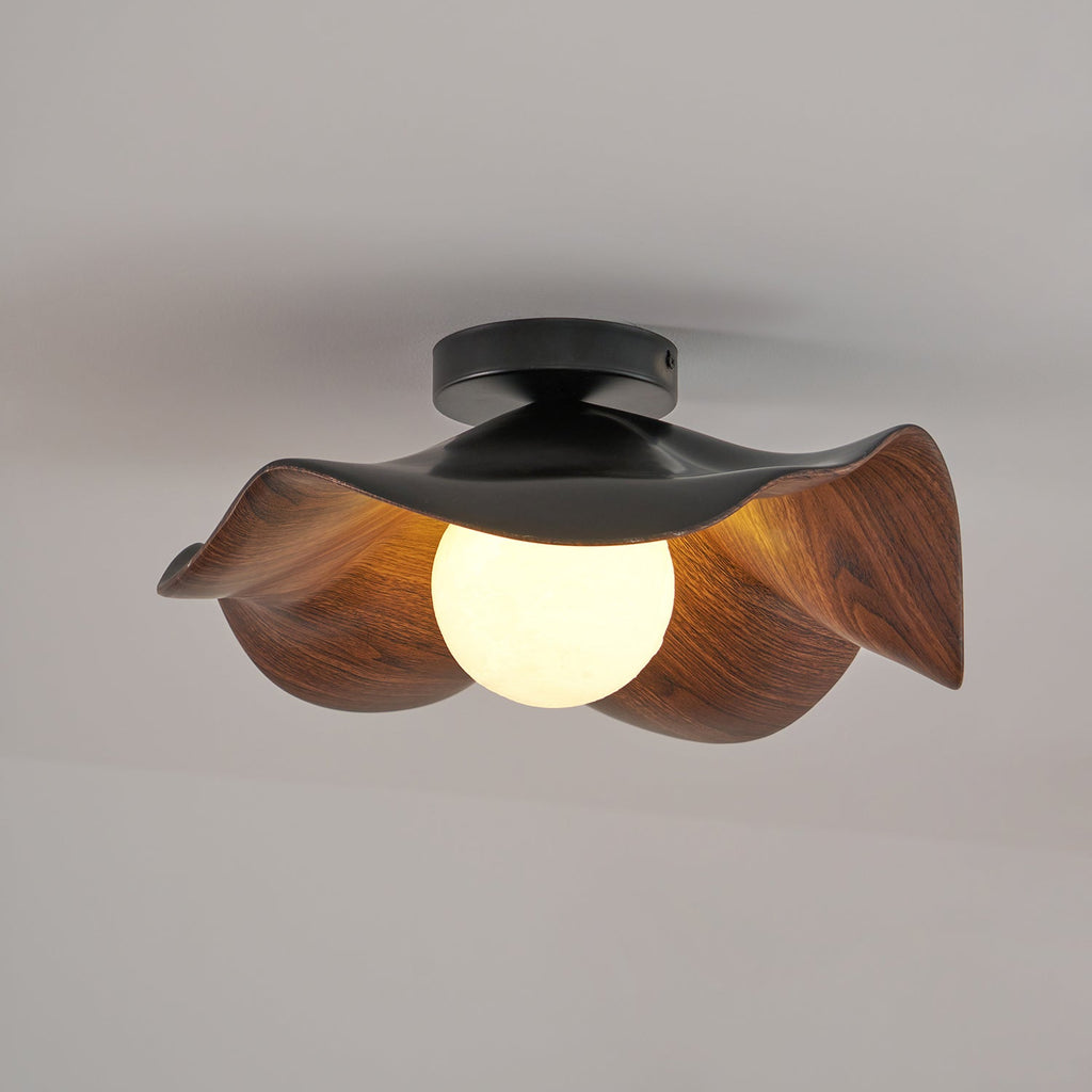 Lanoe Ceiling Light Wood Black&White