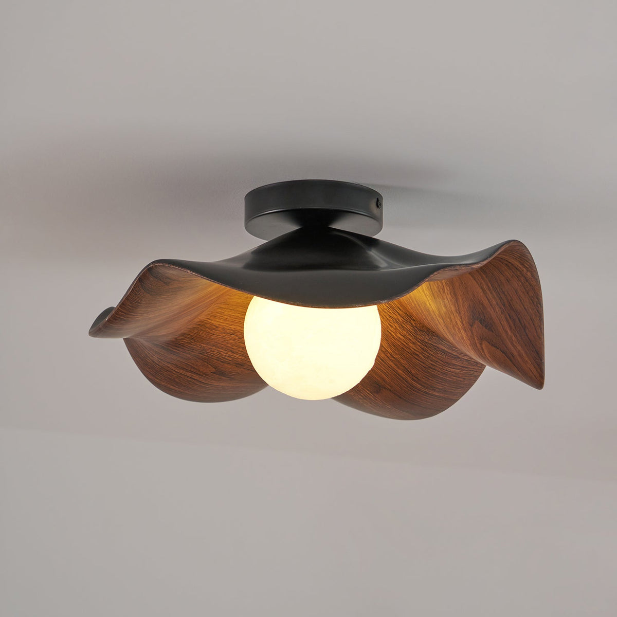 Lanoe Ceiling Light Wood Black&White