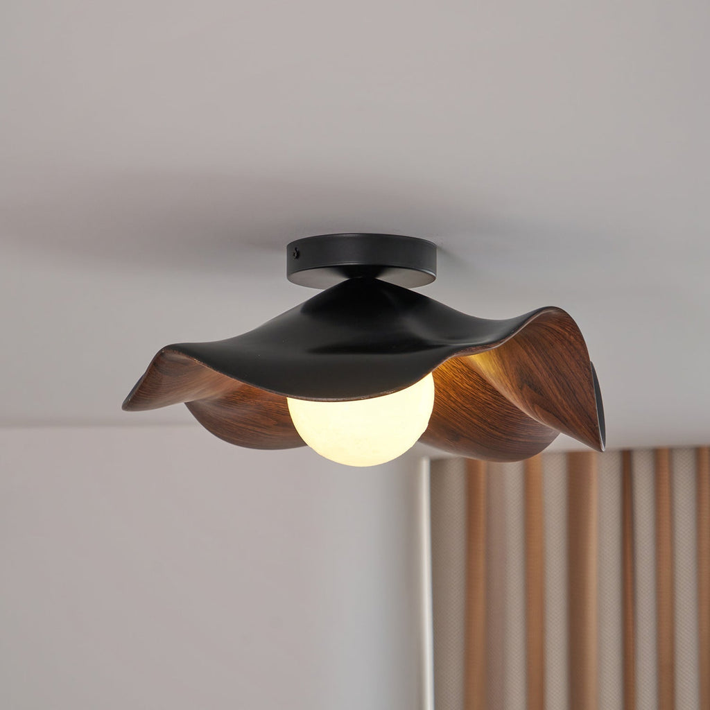 Lanoe Ceiling Light Wood Black&White