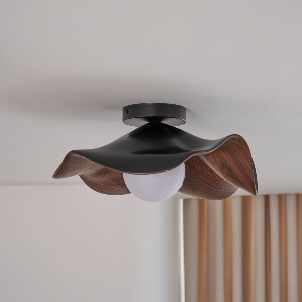Lanoe Ceiling Light Wood Black&White