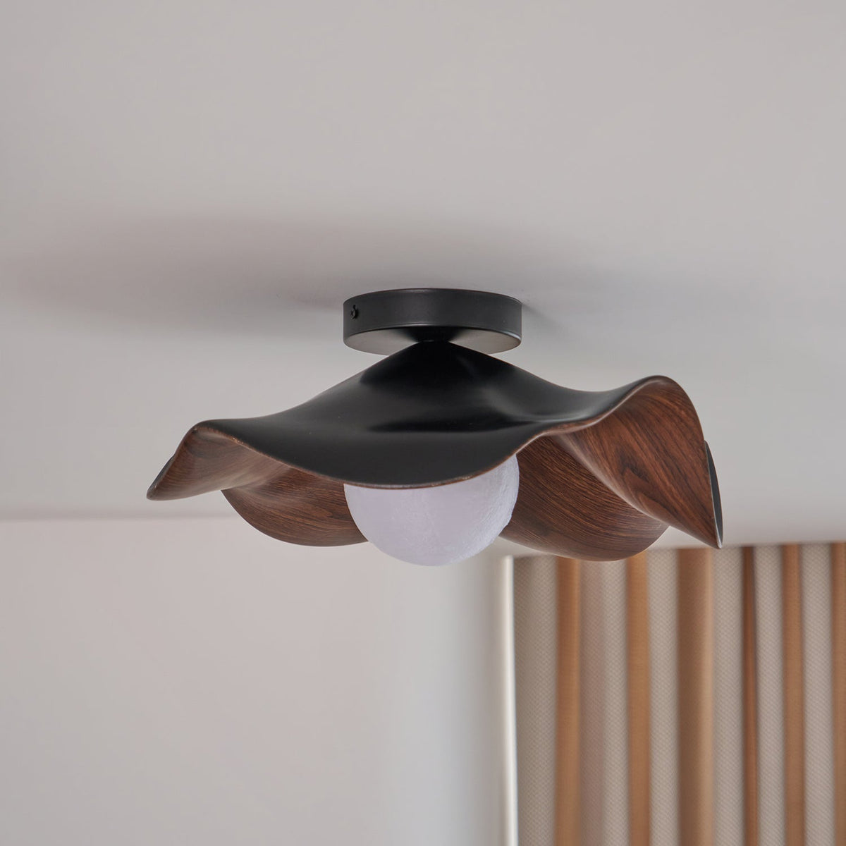 Lanoe Ceiling Light Wood Black&White