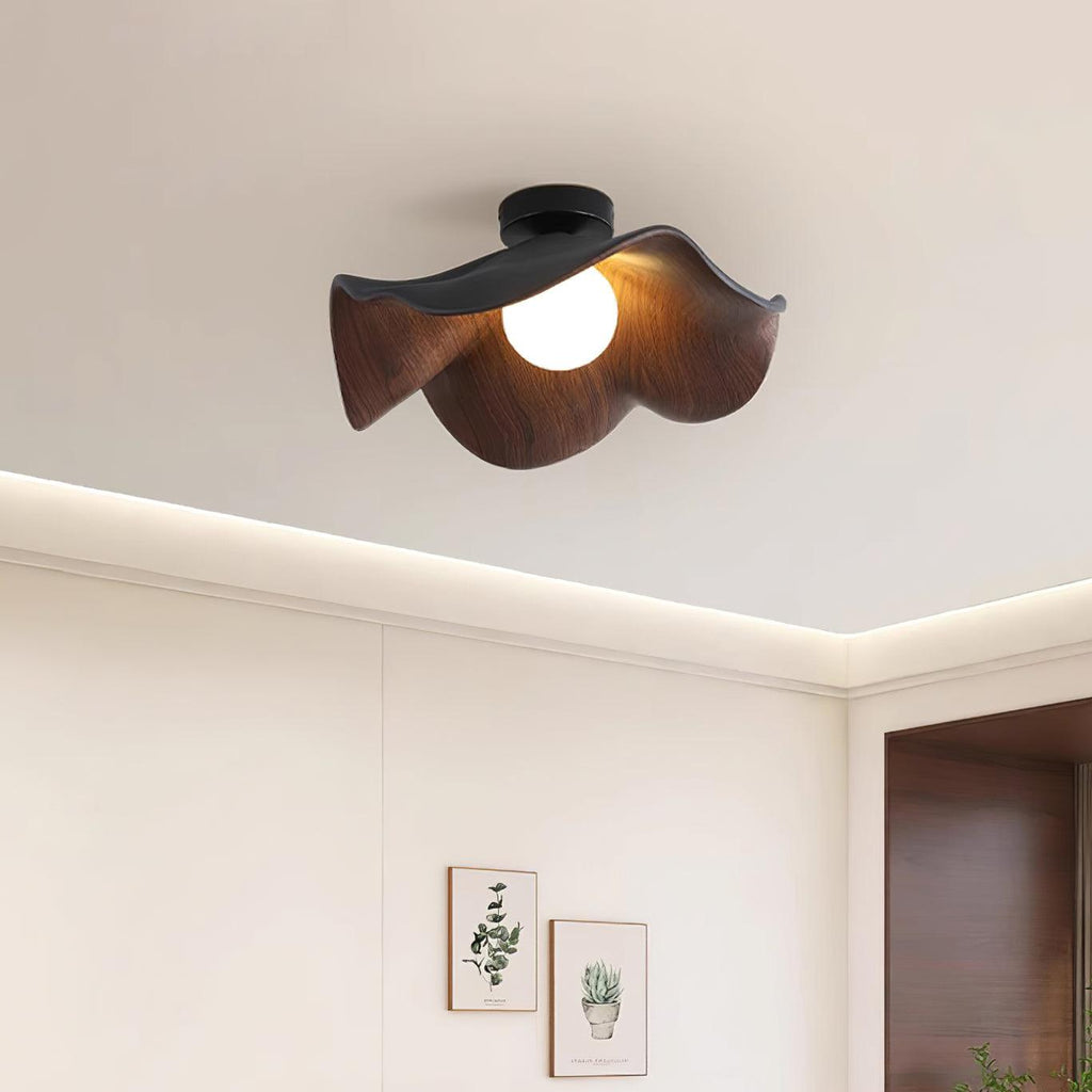 Lanoe Ceiling Light Wood Black&White