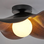 Lanoe Ceiling Light Wood Black&White
