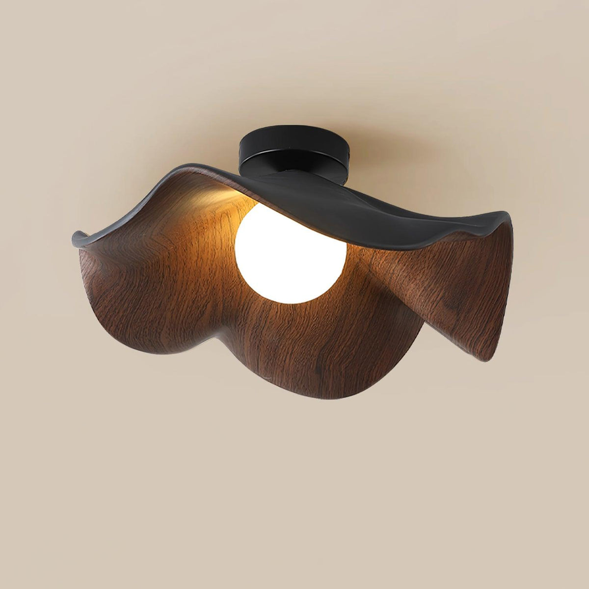 Lanoe Ceiling Light Wood Black&White