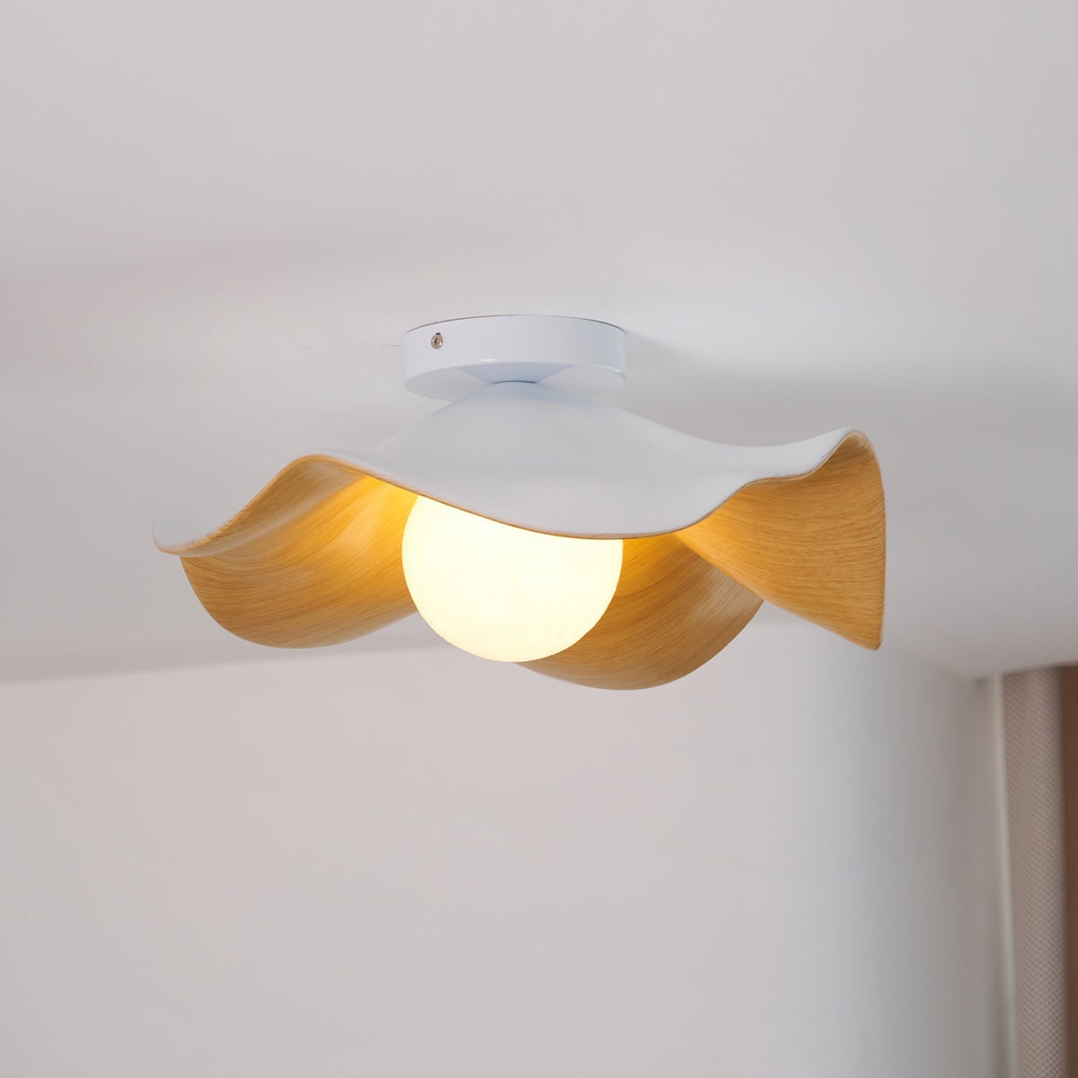 Lanoe Ceiling Light Wood Black&White