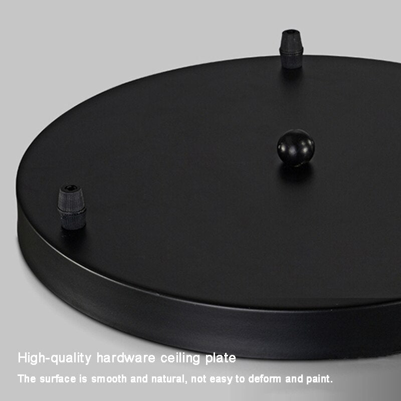 Ceiling Canopy Base for Pendant Lights DIY Multi-Hole Black White Gold — 3 to 5 Holes Round Straight