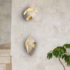 Cement Hollow Wall Lamp Minimalist Handcrafted LED Bedroom Living Room Bathroom — 3 Sizes Grey Black