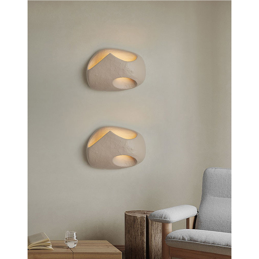 Cement Hollow Wall Lamp Minimalist Handcrafted LED Bedroom Living Room Bathroom — 3 Sizes Grey Black