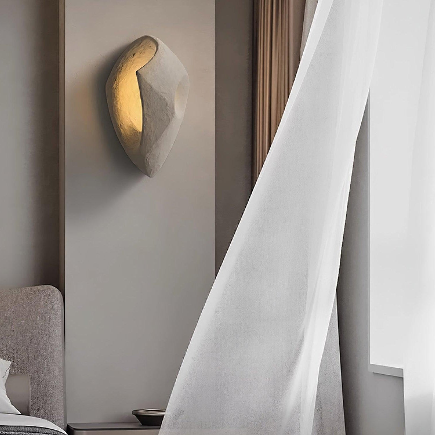 Cement Hollow Wall Lamp Minimalist Handcrafted LED Bedroom Living Room Bathroom — 3 Sizes Grey Black