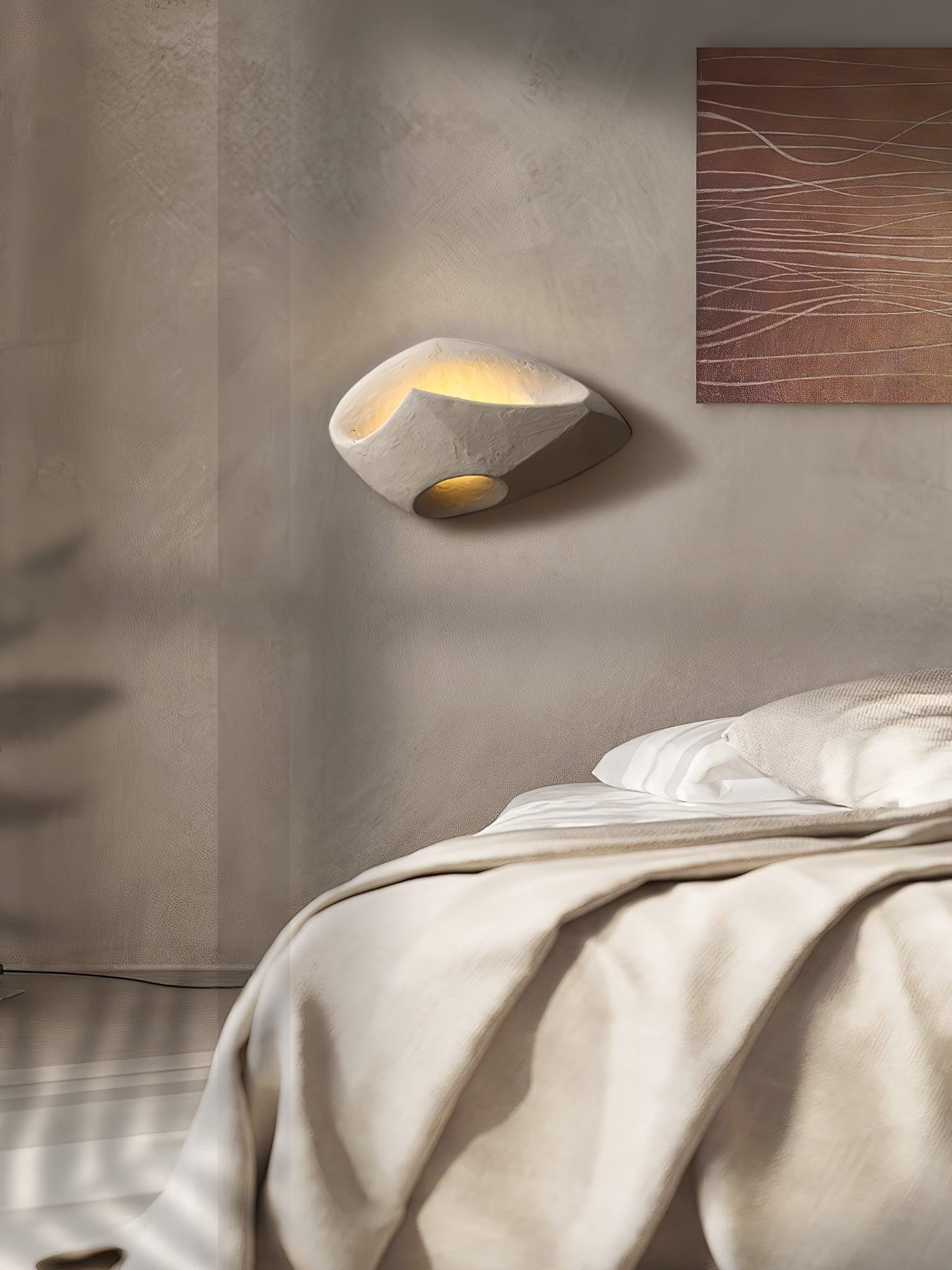Cement Hollow Wall Lamp Minimalist Handcrafted LED Bedroom Living Room Bathroom — 3 Sizes Grey Black