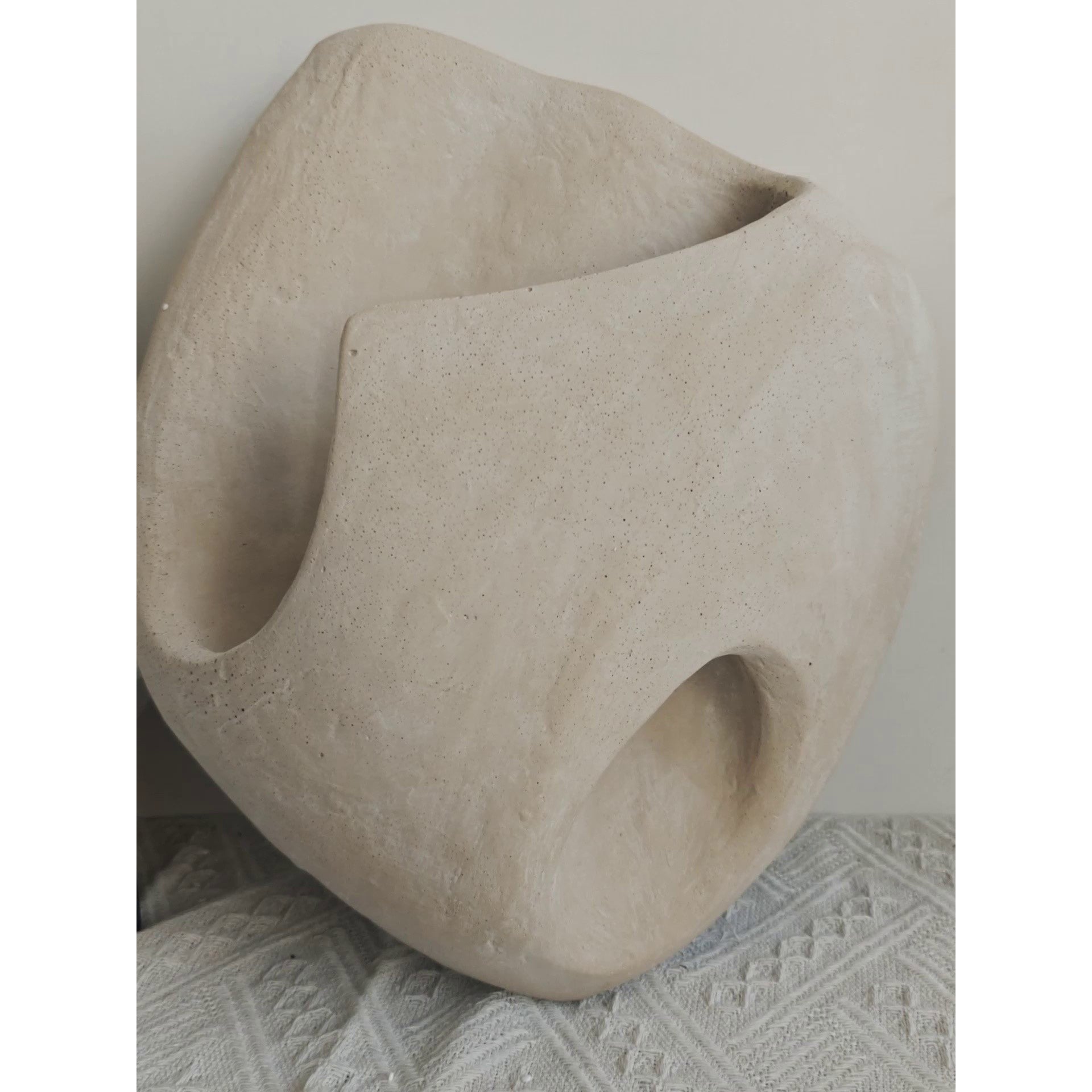 Cement Hollow Wall Lamp Minimalist Handcrafted LED Bedroom Living Room Bathroom — 3 Sizes Grey Black
