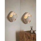 Cement Hollow Wall Lamp Minimalist Handcrafted LED Bedroom Living Room Bathroom — 3 Sizes Grey Black