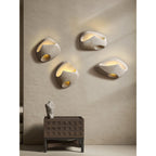 Cement Hollow Wall Lamp Minimalist Handcrafted LED Bedroom Living Room Bathroom — 3 Sizes Grey Black