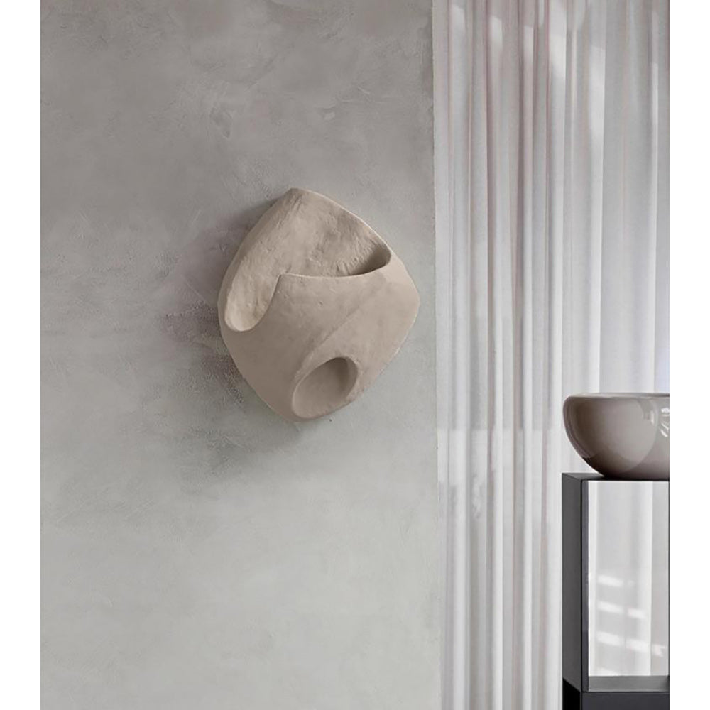 Cement Hollow Wall Lamp Minimalist Handcrafted LED Bedroom Living Room Bathroom — 3 Sizes Grey Black