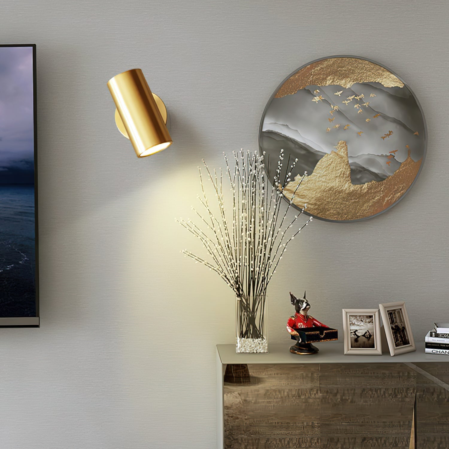 Champeaux Plaster Wall Sconce Handcrafted LED Warm White Bedroom Living Room Hallway — 2 Sizes