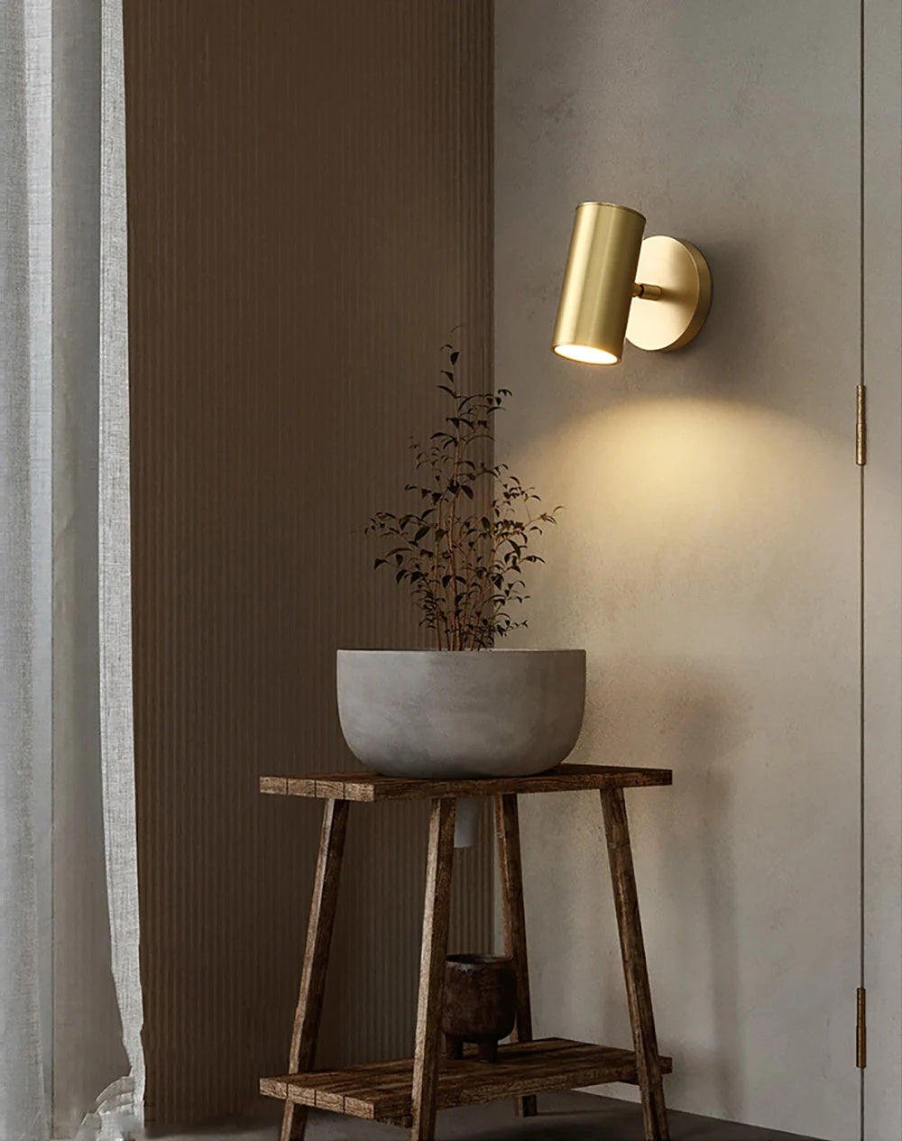 Champeaux Plaster Wall Sconce Handcrafted LED Warm White Bedroom Living Room Hallway — 2 Sizes