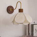 Yuki Floral Wood and Fabric Wall Lamp