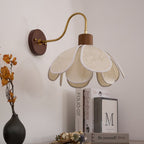 Yuki Floral Wood and Fabric Wall Lamp