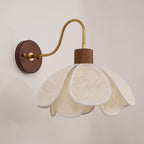 Yuki Floral Wood and Fabric Wall Lamp
