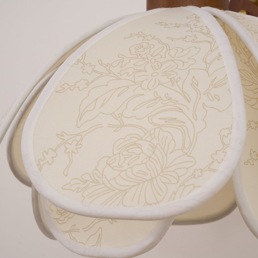 Yuki Floral Wood and Fabric Wall Lamp