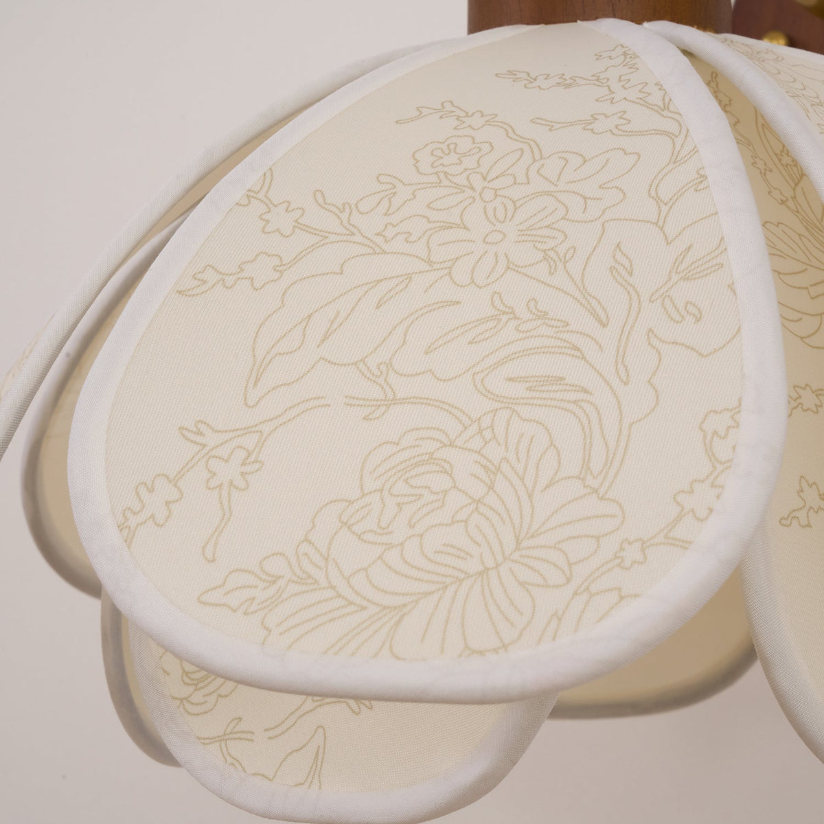 Yuki Floral Wood and Fabric Wall Lamp