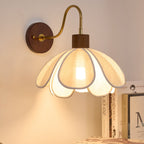 Yuki Floral Wood and Fabric Wall Lamp